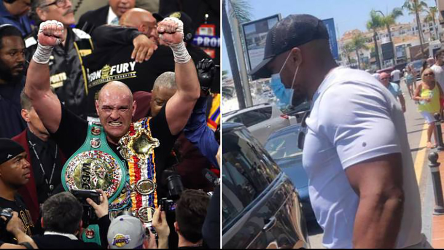 Chạm mặt trên phố, Tyson Fury và Anthony Joshua dặn dò nhau hạ gục đối thủ