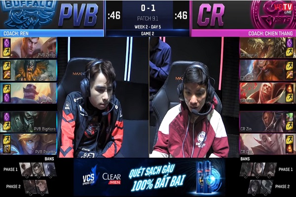 Kết quả VCS Mùa Xuân 2019 giữa CR vs PVB: PVB có chiến thắng khó khăn trước CR Kết quả VCS Mùa Xuân 2019 giữa CR vs PVB: PVB có chiến thắng khó khăn trước CR