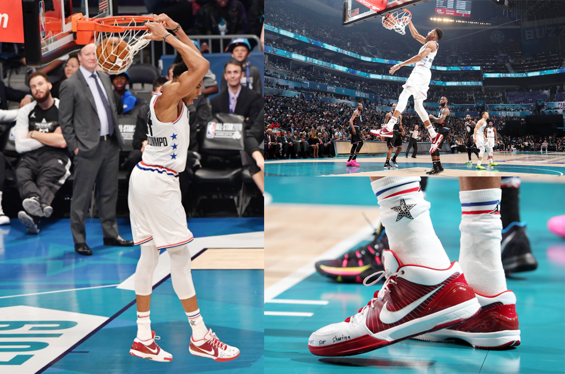 Giannis Antetokounmpo hồi tưởng về tuổi thơ khốn khó với đôi giày Kobe All-Star đặc biệt