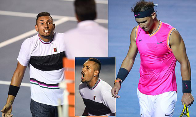 Acapulco International: Rafael Nadal bại trận còn bị Nick Kyrgios làm nhục