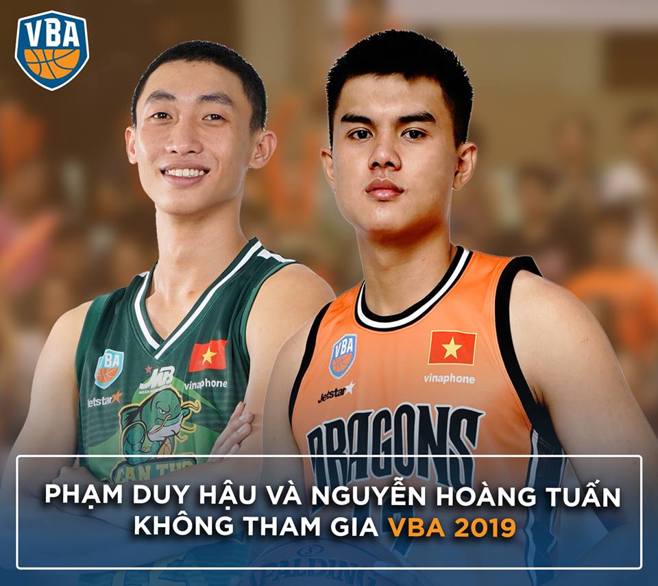 Phạm Duy Hậu và Nguyễn Hoàng Tuấn chính thức rút khỏi VBA 2019