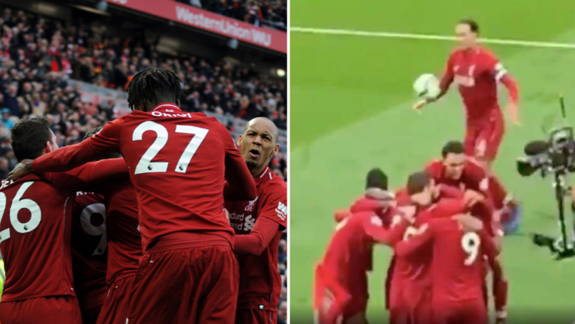 Van Dijk ăn mừng bàn thắng độc đáo trong trận Liverpool vs Tottenham