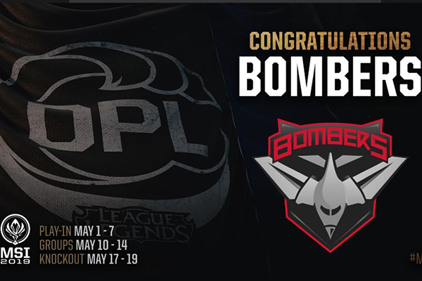 Bombers là đội đầu tiên đủ điều kiện tham gia MSI 2019
