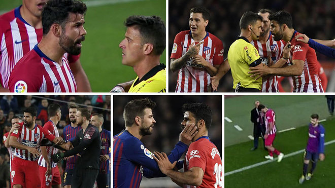 Diego Costa nói gì với trọng tài để nhận thẻ đỏ trực tiếp trong trận Barca vs Atletico Madrid?