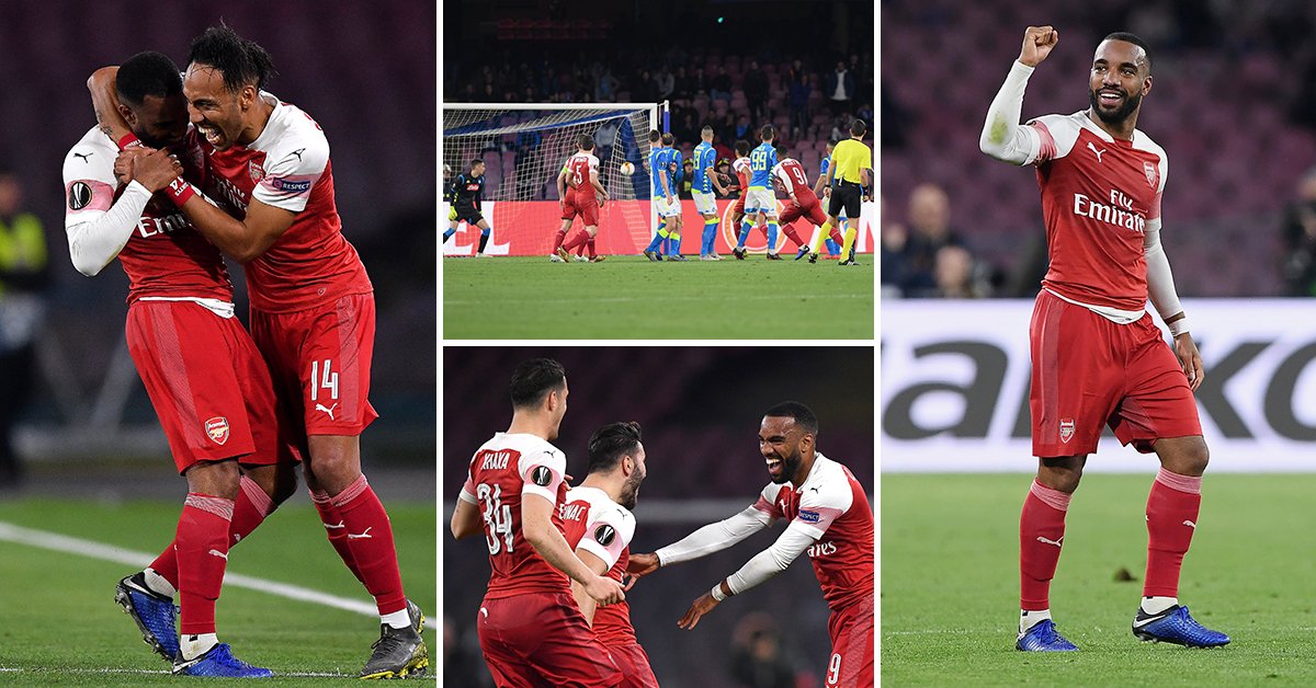Lacazette đá phạt siêu hạng, Emery bỏ xa Wenger và những điểm nhấn trận Napoli vs Arsenal