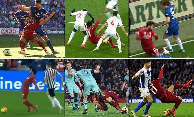 6 lần Salah bị tố ngã vờ trong các trận đấu với Liverpool đúng hay sai?