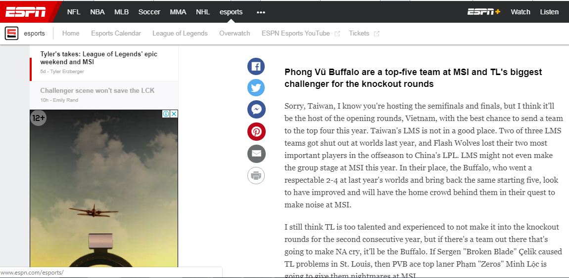Phong Vũ Buffalo đang được đặt rất nhiều kỳ vọng tại kỳ MSI 2019! Phong Vũ Buffalo đang được đặt rất nhiều kỳ vọng tại kỳ MSI 2019!
