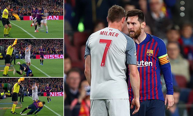 Milner đã thực hiện hành động trả thù Messi trong trận Barca vs Liverpool?