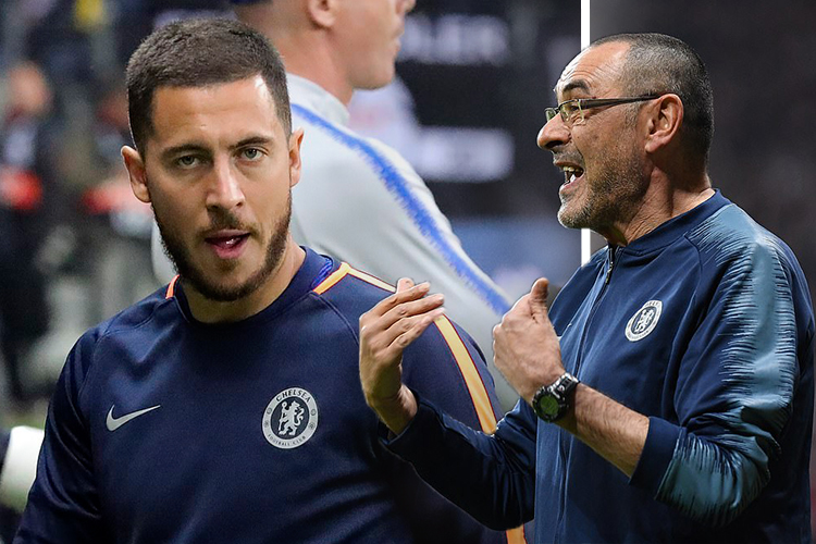 HLV Sarri tiết lộ phản ứng khó tin của Hazard khi phải ngồi dự bị ở trận gặp Frankfurt