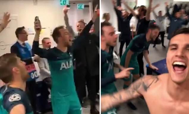 Hé lộ cảnh dàn sao Tottenham ăn mừng điên cuồng sau cú lội ngược dòng trước Ajax