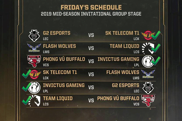 Dự đoán kết quả ngày 1 vòng bảng MSI 2019