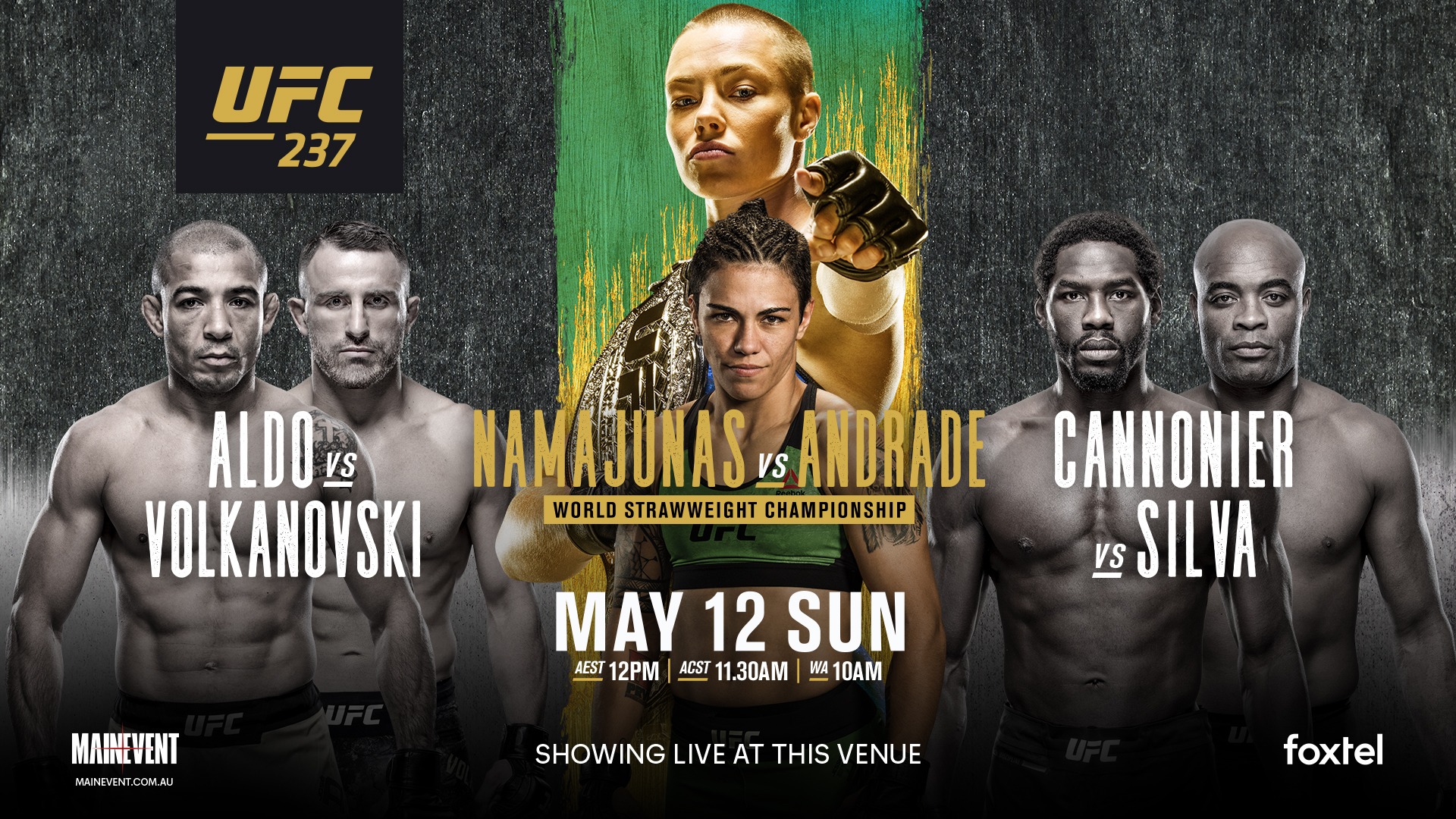 TRỰC TIẾP UFC UFC 237: Rose Namajunas vs. Jessica Andrade