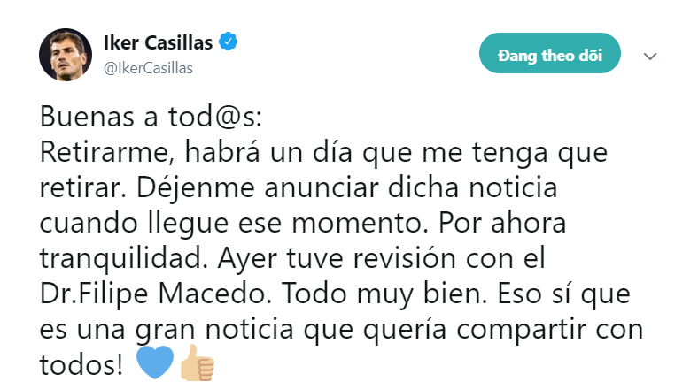Tin bóng đá 17/5: Casillas chính thức lên tiếng về thông tin giải nghệ Tin bóng đá 17/5: Casillas chính thức lên tiếng về thông tin giải nghệ