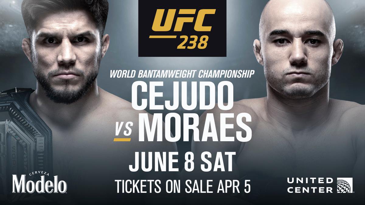 Nhận định trận đấu tranh đai Henry Cejudo vs. Marlon Moraes tại UFC 238 trên ESPN+, 9h00, 9/6