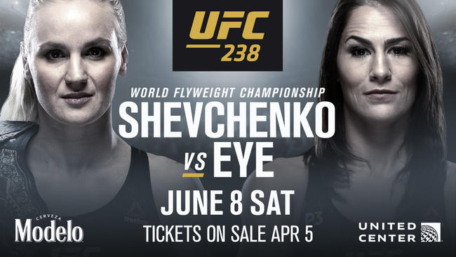 Nhận định trận đấu tranh đai Valentina Shevchenko vs Jessica Eye tại UFC 238 trên ESPN+, 9h00, 9/6