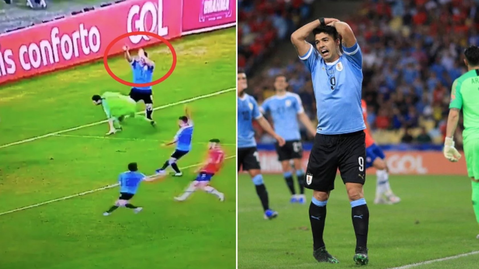 Hài hước: Đói bàn thắng, Luis Suarez đòi penalty vì lỗi chạm tay của... thủ môn