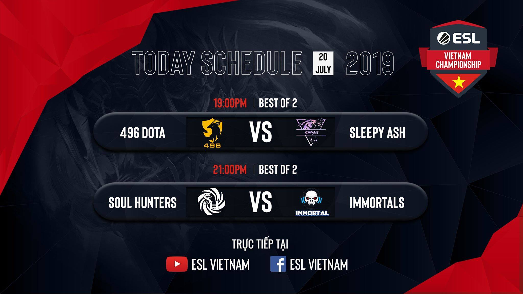 Trực tiếp Dota 2 ESL Vietnam Championship Season 2 Vòng bảng ngày thứ 2 Trực tiếp Dota 2 ESL Vietnam Championship Season 2 Vòng bảng ngày thứ 2