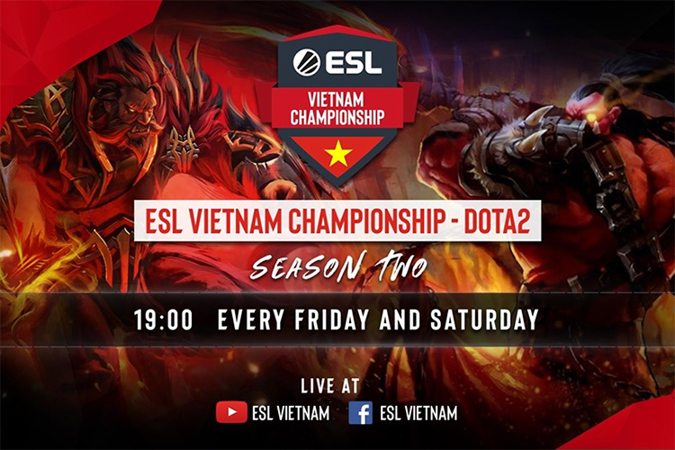 Trực tiếp Dota 2 ESL Vietnam Championship Season 2 Vòng bảng ngày thứ 2