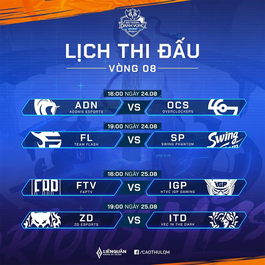 Lịch thi đấu Đấu Trường Danh Vọng Mùa Đông 2019