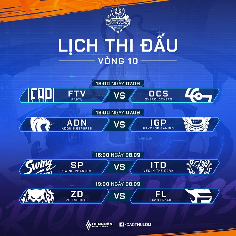 Lịch thi đấu Đấu Trường Danh Vọng Mùa Đông 2019