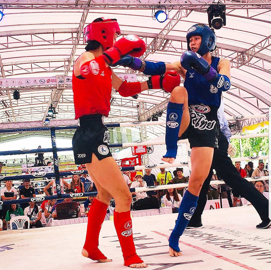 Những hình ảnh của Bùi Yến Ly trước trận chung kết class A IFMA Muay Thai