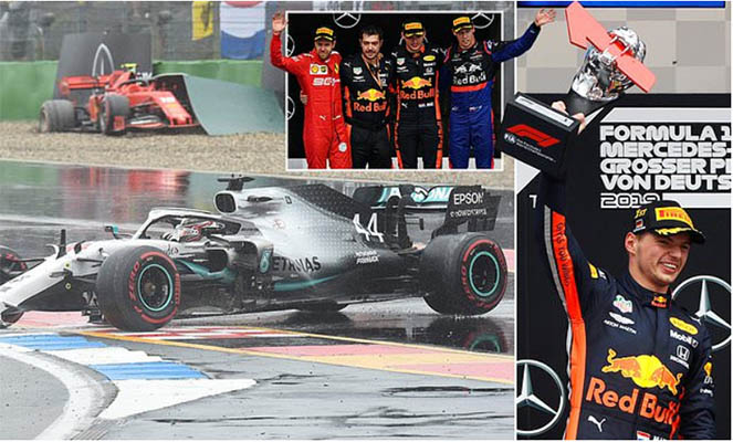Grand Prix Đức phát rồ với cơn mưa ngang qua: Cuộc đua tệ nhất của Hamilton khiến Mercedes trắng tay!
