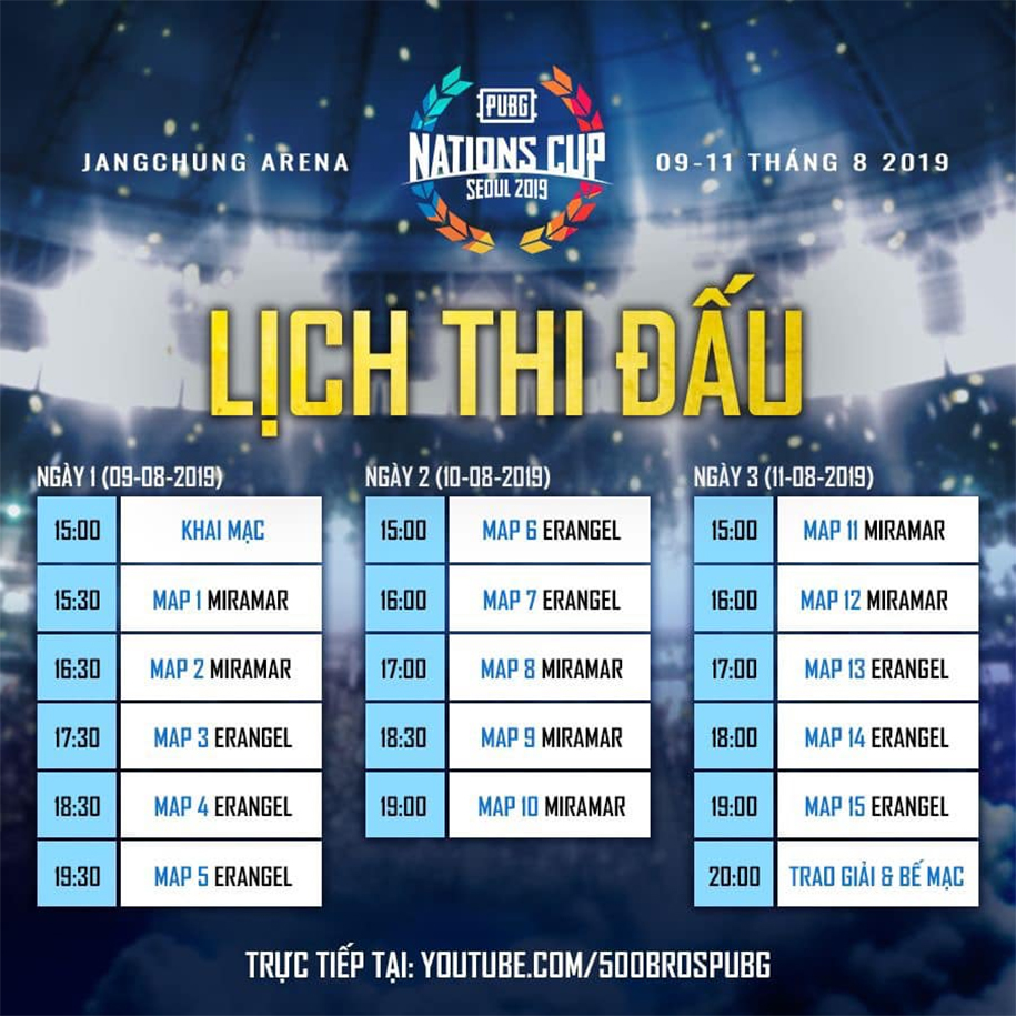 Trực tiếp PUBG National Cup ngày 1: Chờ đợi các chàng trai Việt Nam Trực tiếp PUBG National Cup ngày 1: Chờ đợi các chàng trai Việt Nam