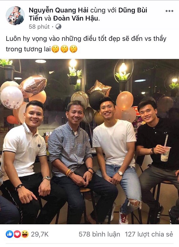 Quang Hải gửi thông điệp cứng cùng lời tri ân HLV Hoàng Anh Tuấn