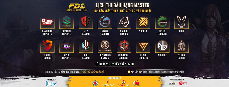 Trực tiếp PUBG FirstBlood Divine League ngày 17/8