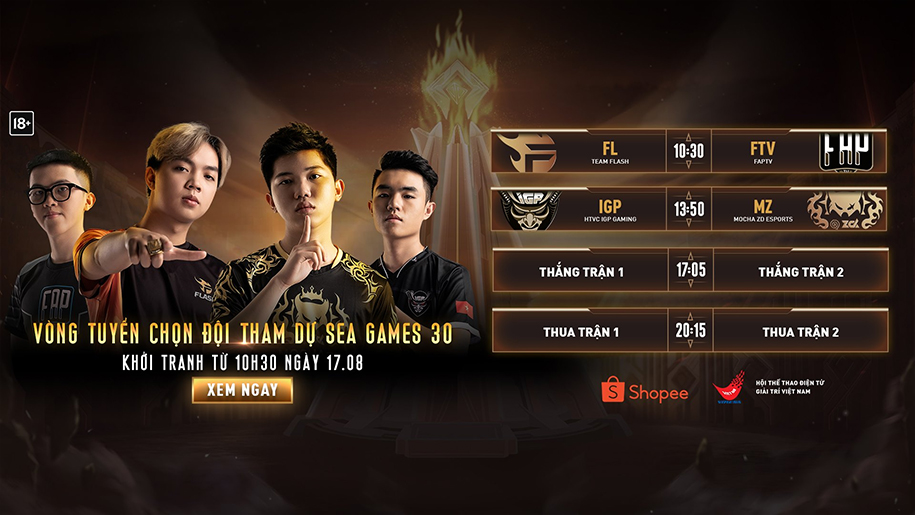 Trực tiếp vòng tuyển chọn đội tuyển tham dự SEA Games 30 bộ môn Liên Quân