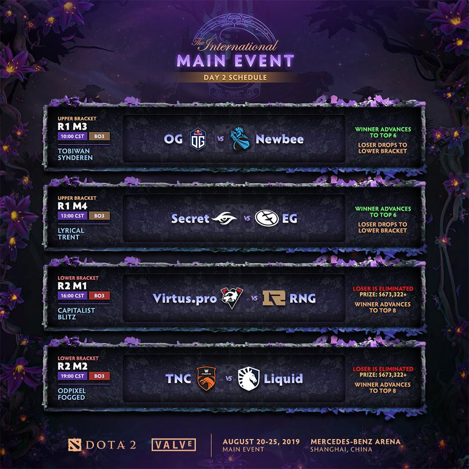 Trực tiếp Dota 2 The International 2019 Main Event ngày 2