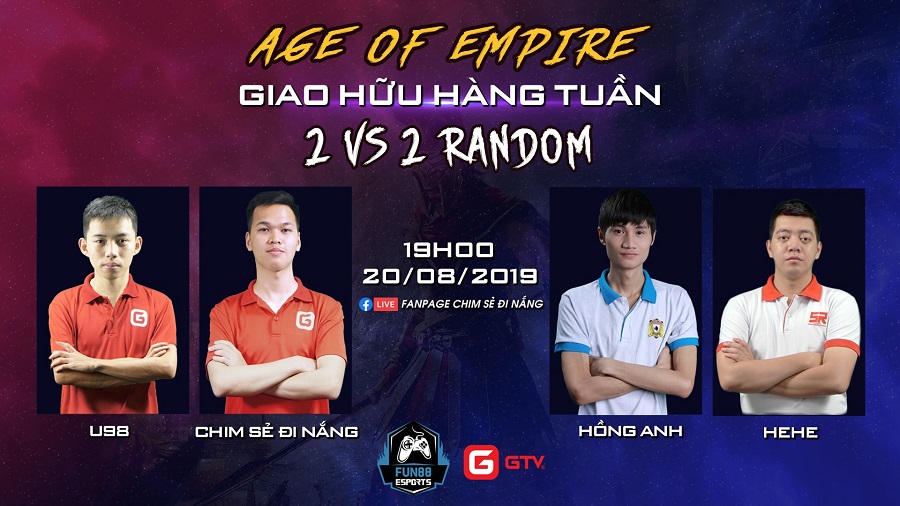 Trực tiếp AOE: Chim Sẻ, U98 vs Hồng Anh, Hehe