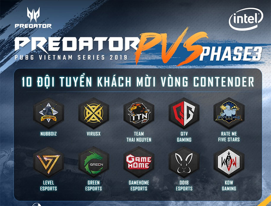 Trực tiếp Predator PUBG Vietnam Series Phase 3 - Vòng Contender ngày 20/8