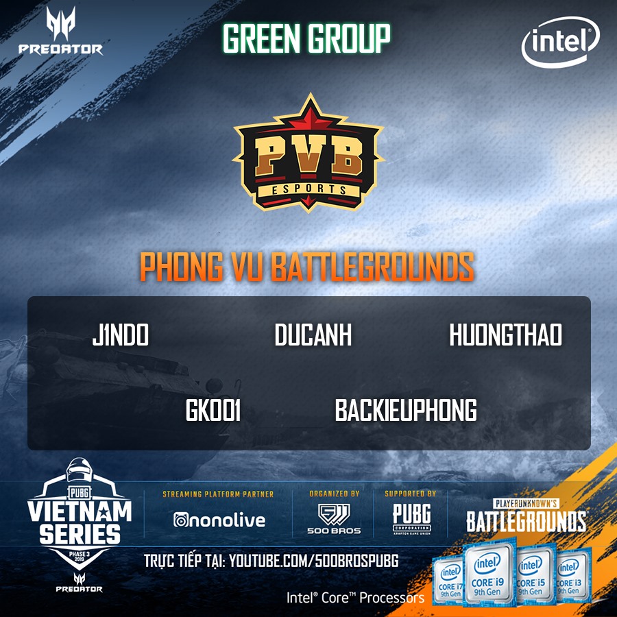Trực tiếp Predator PUBG Vietnam Series Phase 3 - Vòng Contender ngày 21/8 Trực tiếp Predator PUBG Vietnam Series Phase 3 - Vòng Contender ngày 21/8