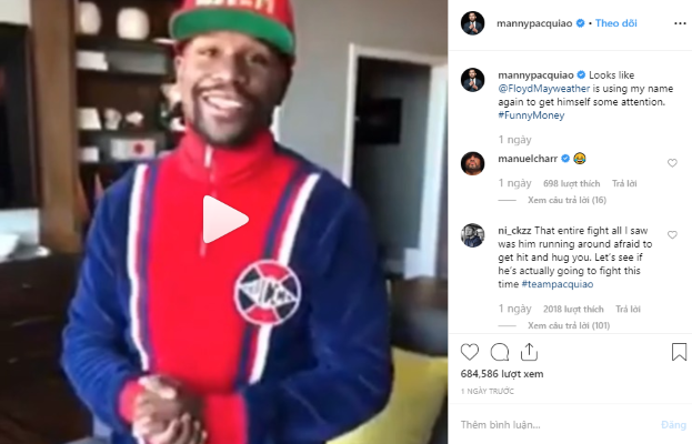 Floyd Mayweather nhận 51 tỉ đồng để vờ thách đấu Manny Pacquiao? Floyd Mayweather nhận 51 tỉ đồng để vờ thách đấu Manny Pacquiao?
