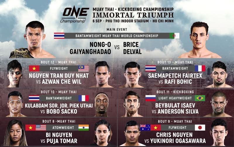 ONE CHAMPIONSHIP công bố lịch thi đấu chính thức cho ONE: IMMORTAL TRIUMPH