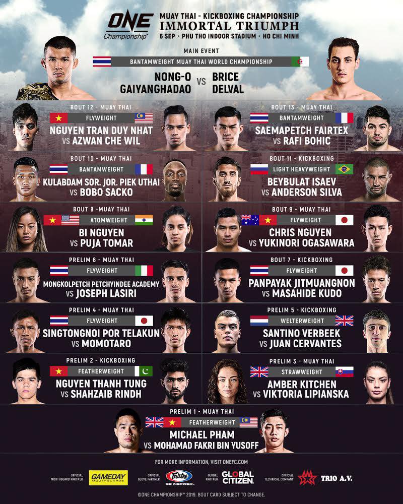 ONE CHAMPIONSHIP công bố lịch thi đấu chính thức cho ONE: IMMORTAL TRIUMPH