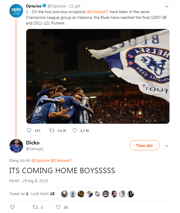 CĐV Chelsea phấn khích trước điềm báo đội nhà vào chung kết Cúp C1