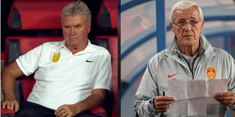 HLV Marcello Lippi và Guus Hiddink gánh vác áp lực nặng nề từ bóng đá Trung Quốc