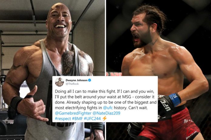 The Rock sẵn sàng đeo đai “BMF” cho Jorge Masvidal tại UFC 244