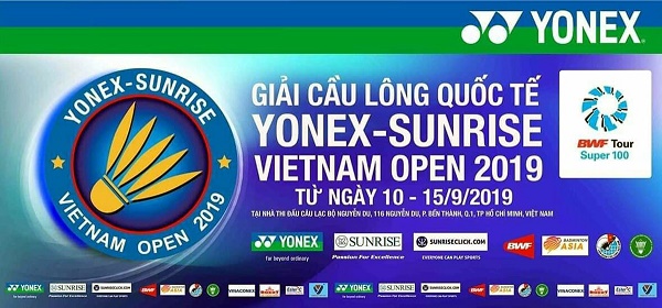 Lịch thi đấu chung kết Giải cầu lông Vietnam Open 2019 ngày 15/9