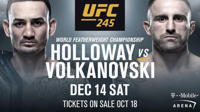 Max Holloway sẽ bảo vệ đai trước Alexander Volkanovski tại sự kiện UFC 245