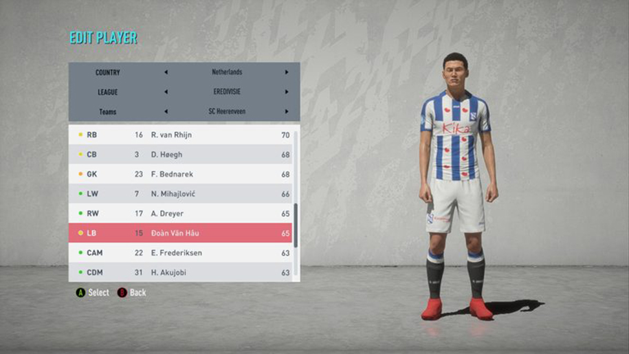 Sang Hà Lan thi đấu, Văn Hậu ngay lập tức có mặt trong FIFA 20