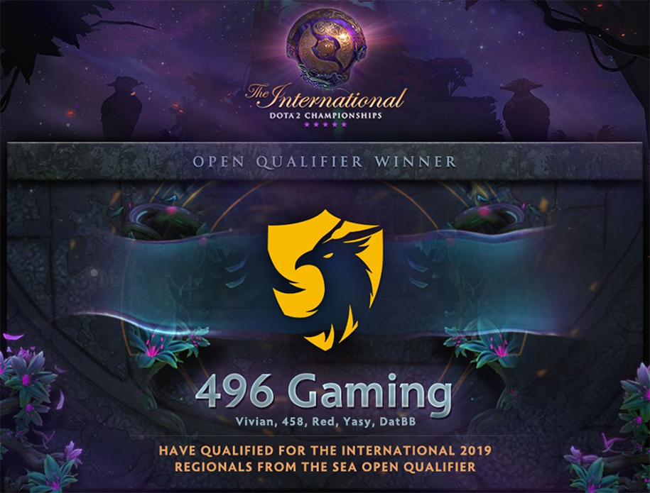 496 Gaming đại diện Việt Nam dự Dota 2 SEA Games 30