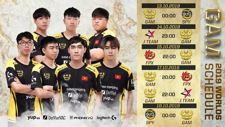 Lịch thi đấu vòng bảng CKTG 2019 ngày 1(12/10): GAM ra quân