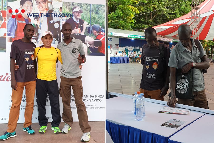 Hai elite Kenya được săn đón ngay khi tới lấy racekit VPBank Hanoi Marathon 2019