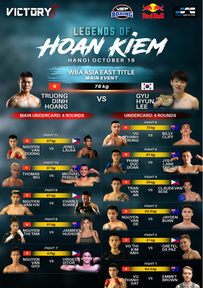Victory 8 Boxing Huyền Thoại Hoàn Kiếm - Trương Đình Hoàng giật đai WBA Victory 8 Boxing Huyền Thoại Hoàn Kiếm - Trương Đình Hoàng giật đai WBA