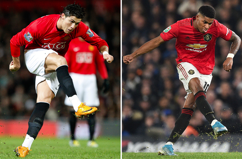 Rashford và Ronaldo có kỹ thuật đá phạt ở MU giống nhau như thế nào?