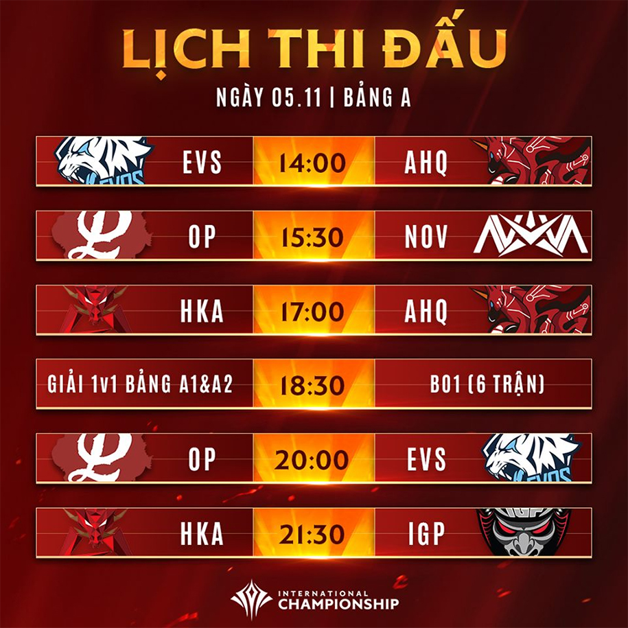 Lịch thi đấu AIC Liên Quân 2019 hôm nay 5/11: IGP ra quân vòng bảng