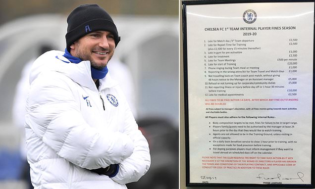 Tiết lộ các mức phạt của Lampard tại Chelsea cho vi phạm kỷ luật